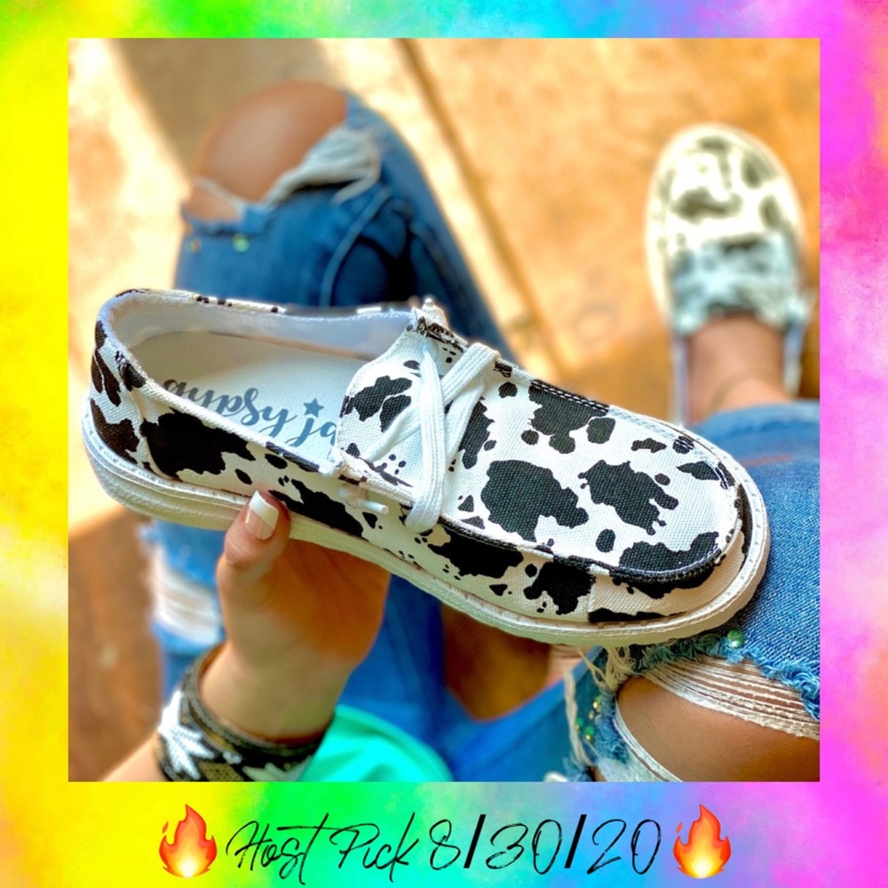 🚨3x Restocked🚨Gypsy Jazz Cow Print Loafers